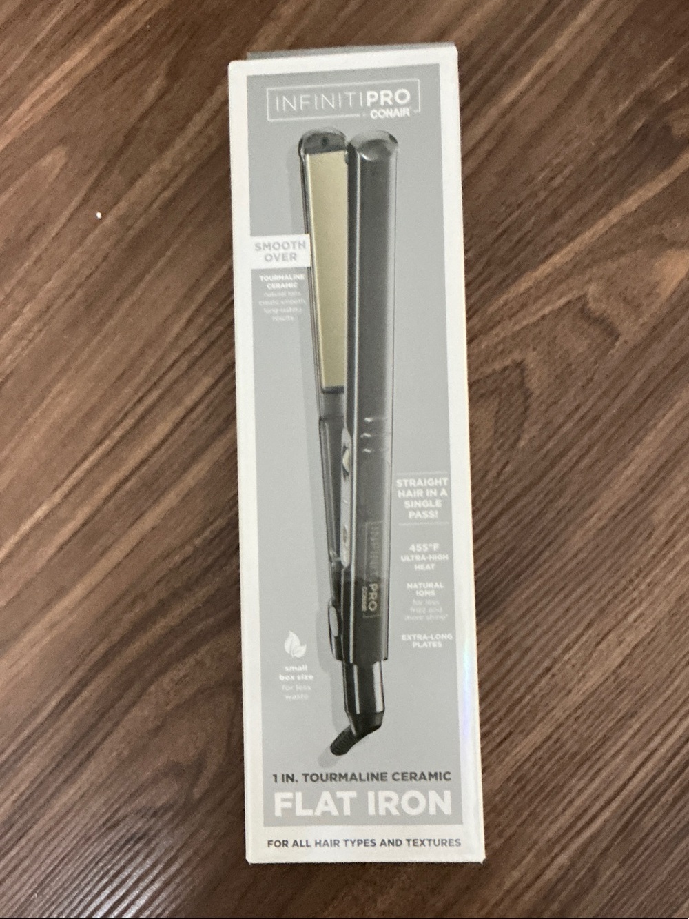 INFINITIPRO Conair 1" Tourmaline Ceramic Flat Iron - Black/Gold